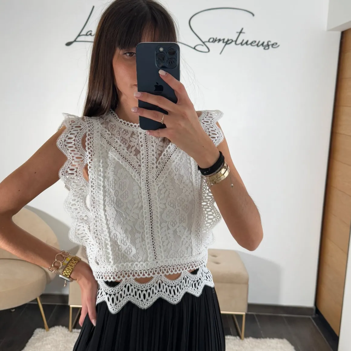 TOP BRODERIE BLANC LEONIE