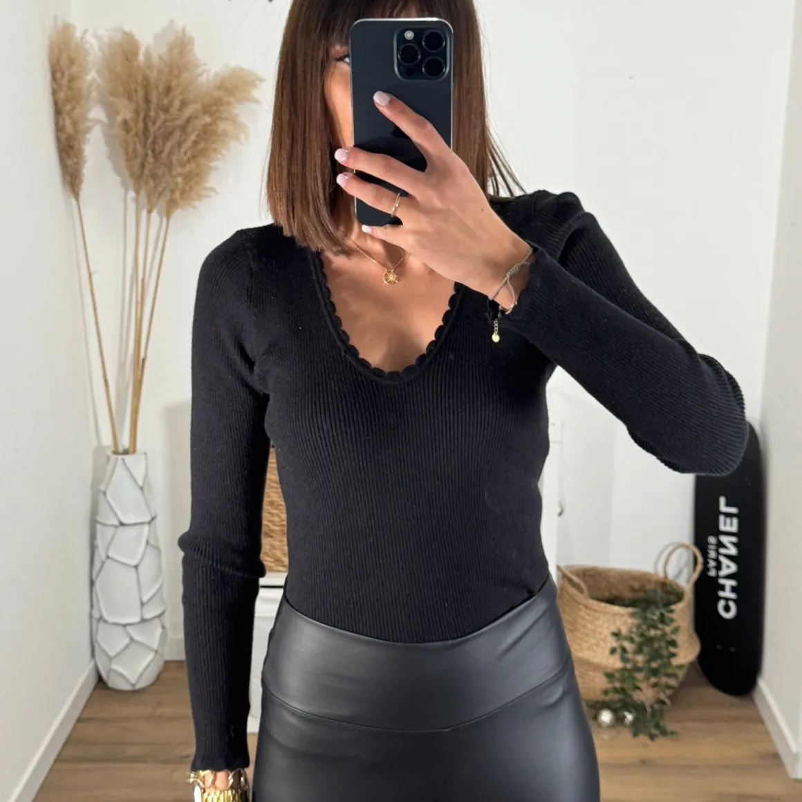 TOP COTELE NOIR RUAN