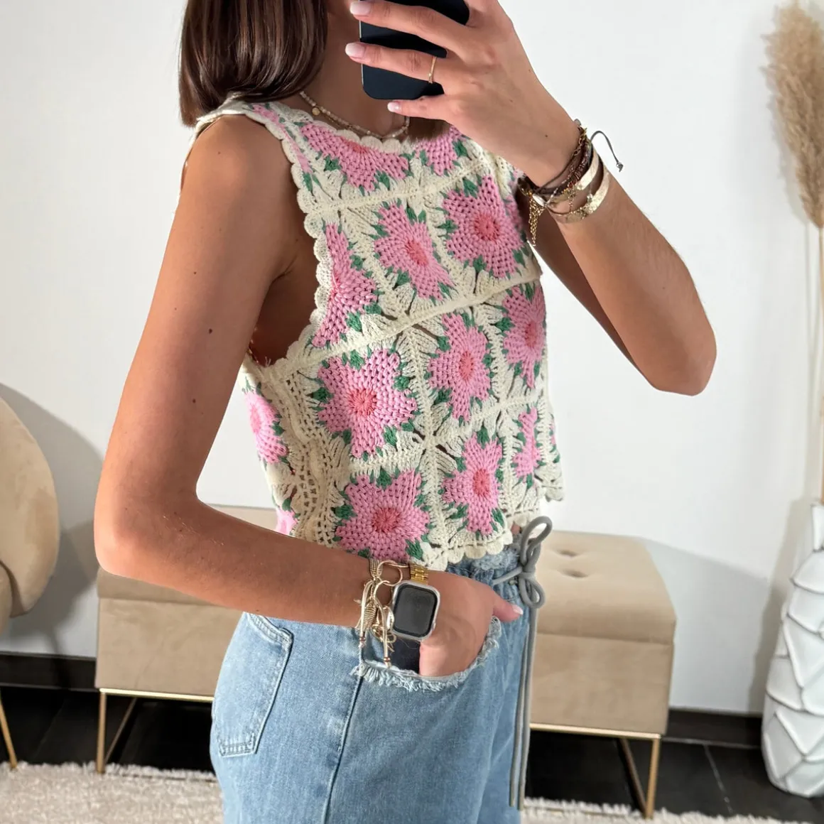 TOP CROCHET FLOWER TINA