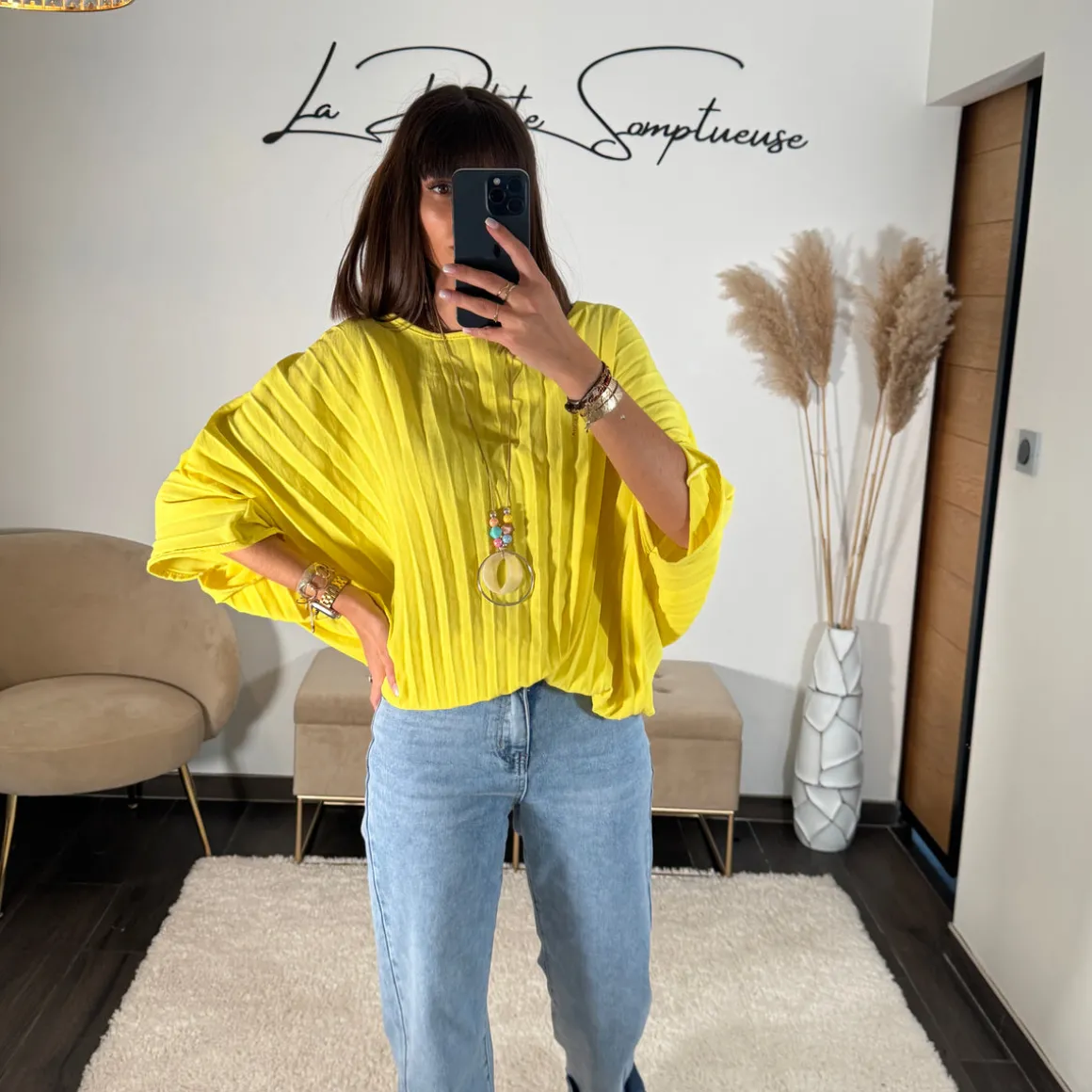 TOP JAUNE + COLLIER BAHIO