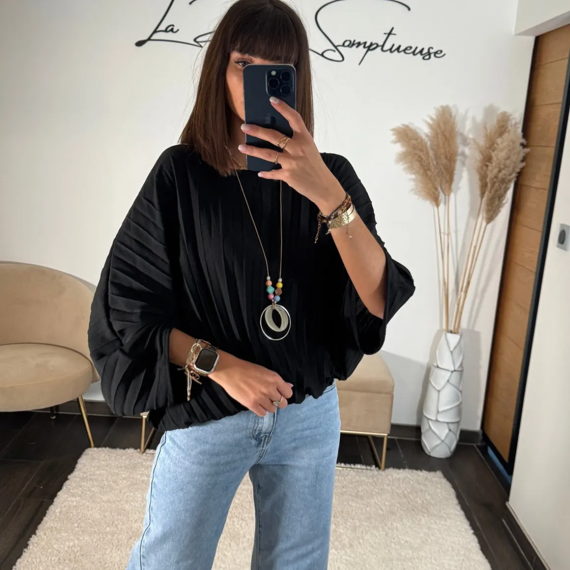 TOP NOIR + COLLIER BAHIO