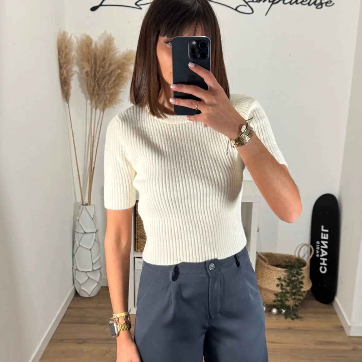 T-SHIRT BLANC COTELE COSY