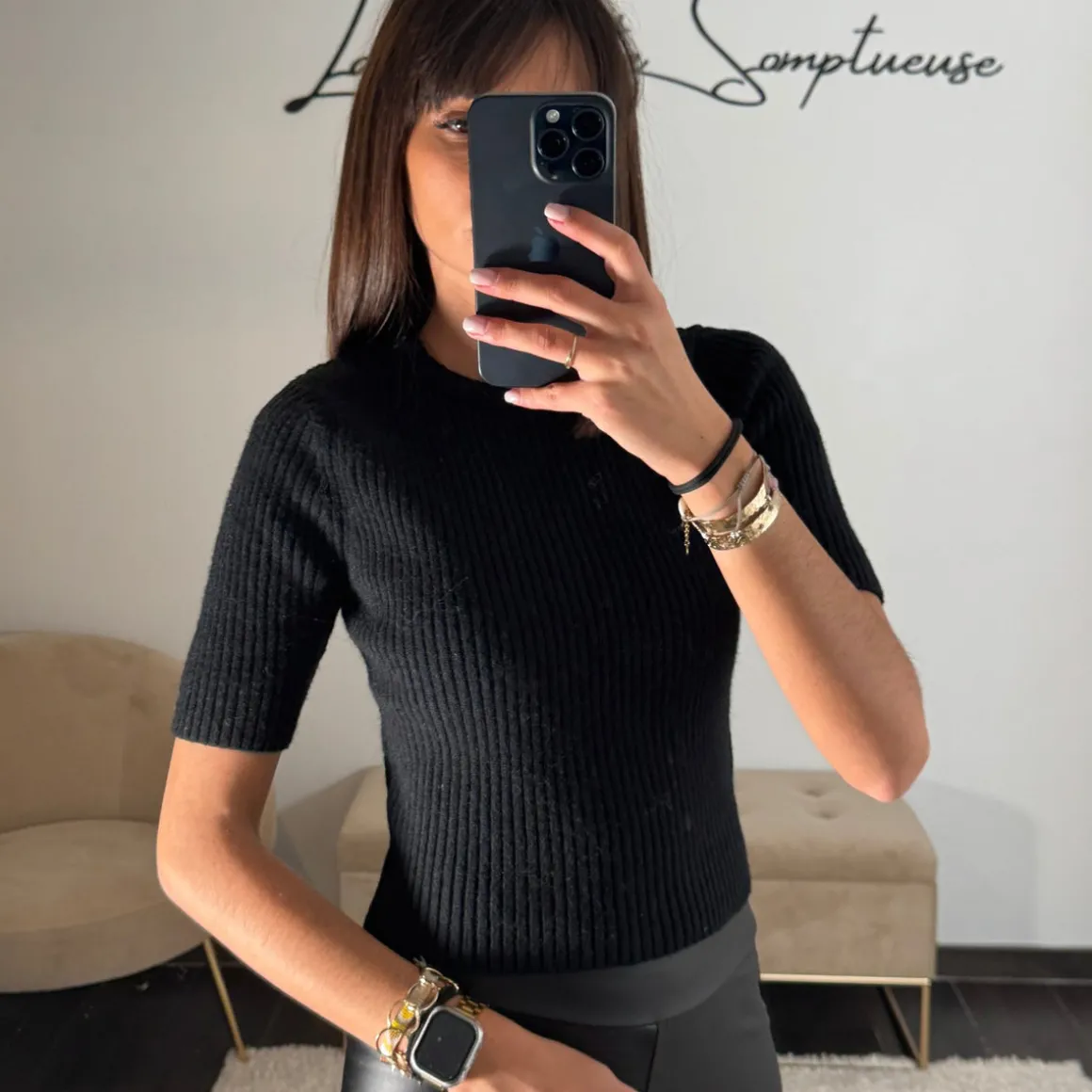 T-SHIRT NOIR COTELE COSY