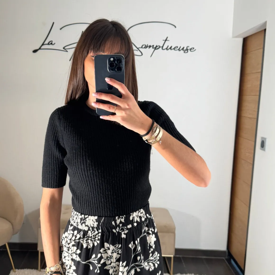T-SHIRT NOIR COTELE COSY