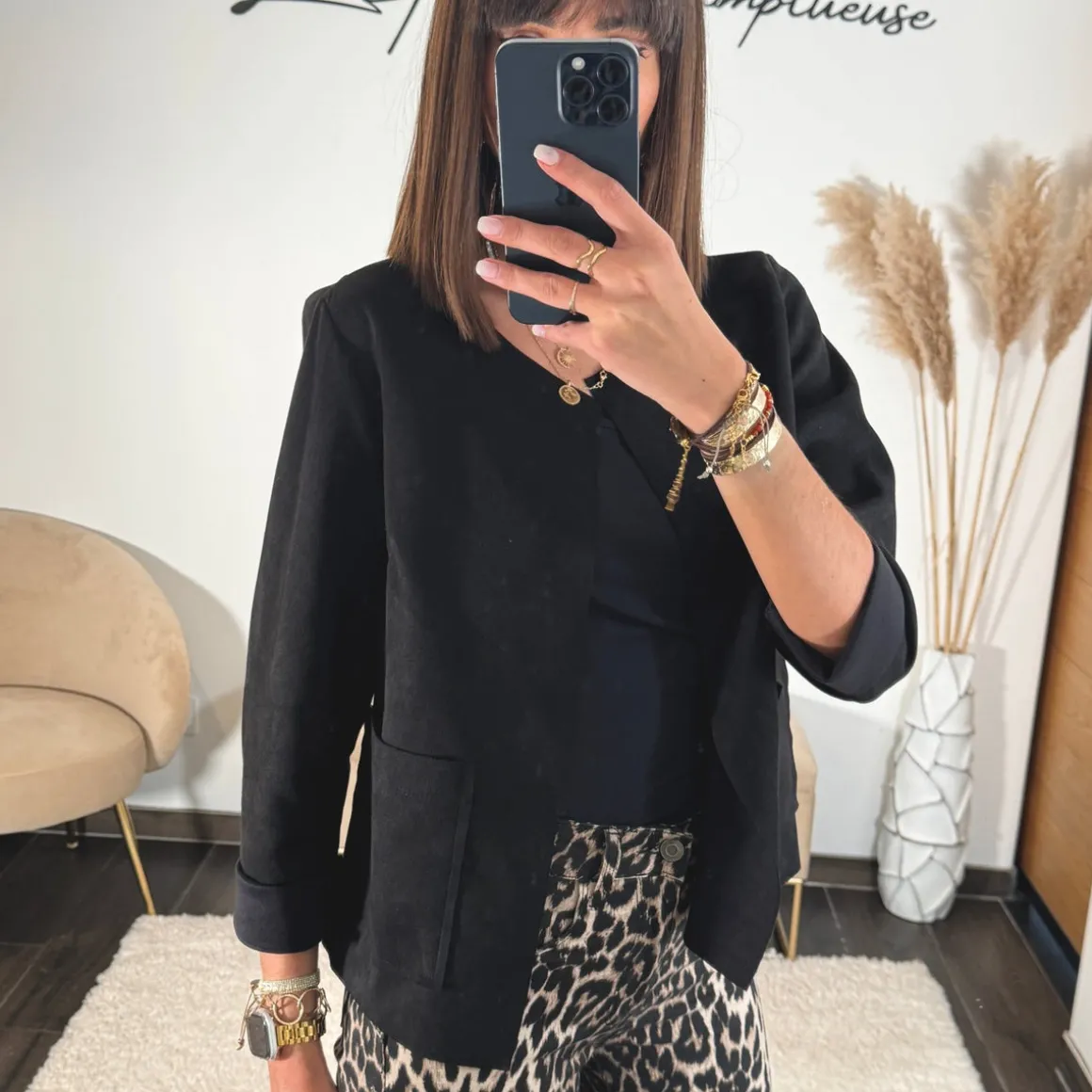 VESTE SUEDINE NOIRE SETH